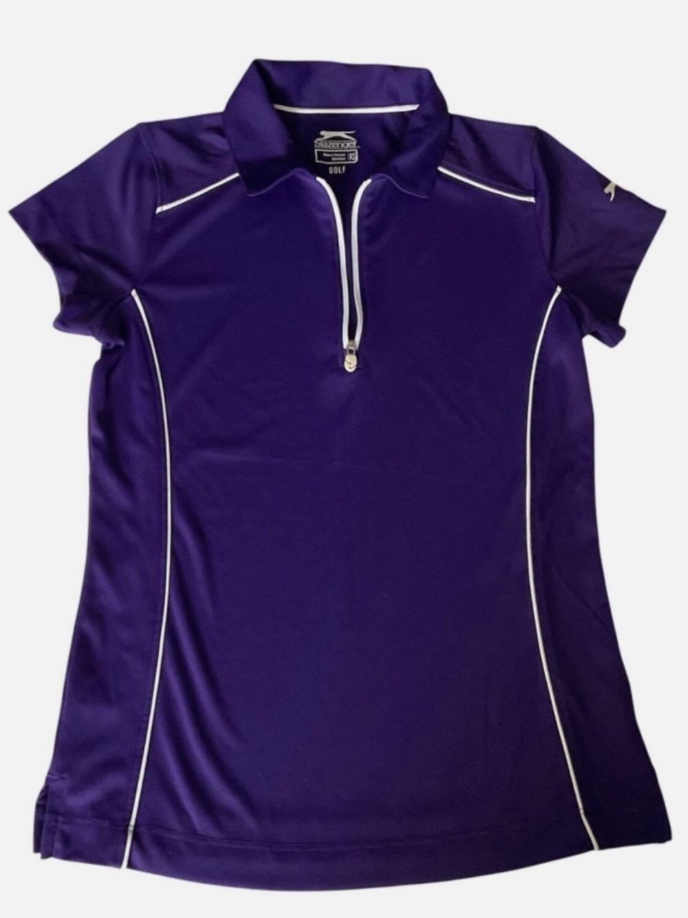 SLAZENGER Golf Polo Quarter Zip Purple Athletic Top Shirt Womens XS